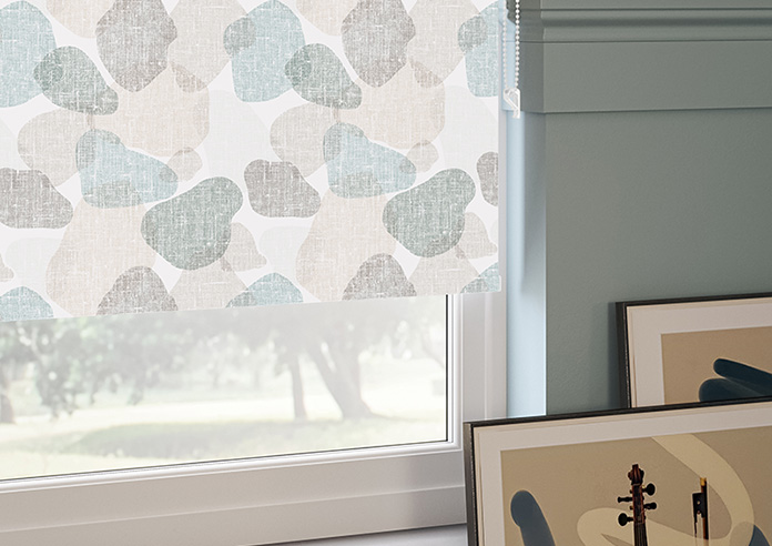 Linen Patch, Teal - Roller Blind - Image 5